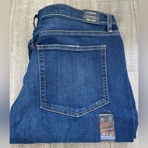 NWT 36x32 Men’s J-Crew dark rinse Athletic fit flex jeans